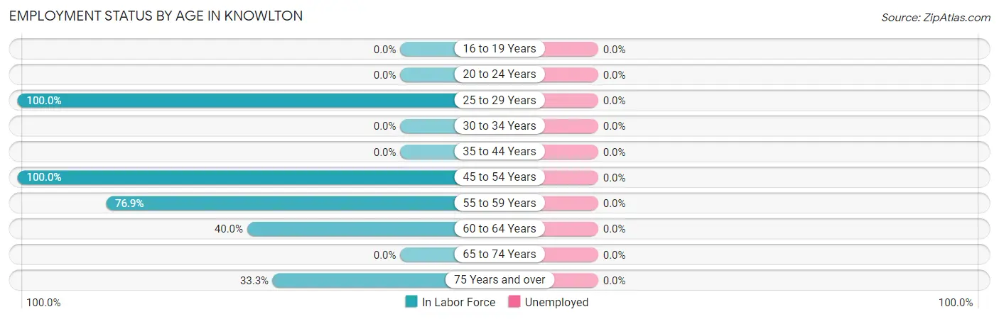 Employment Status by Age in Knowlton
