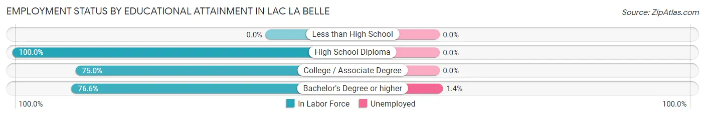 Employment Status by Educational Attainment in Lac La Belle