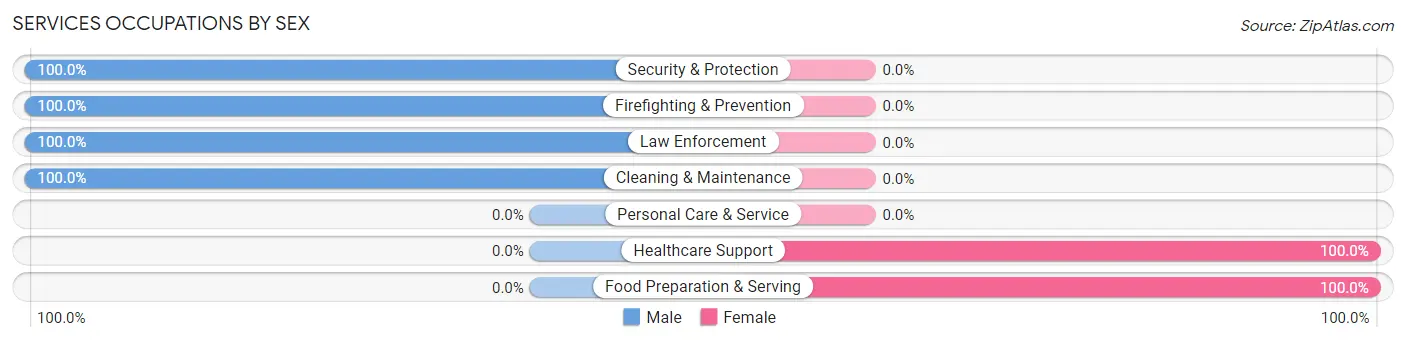 Services Occupations by Sex in Lake Ripley