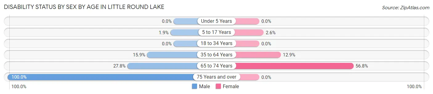 Disability Status by Sex by Age in Little Round Lake