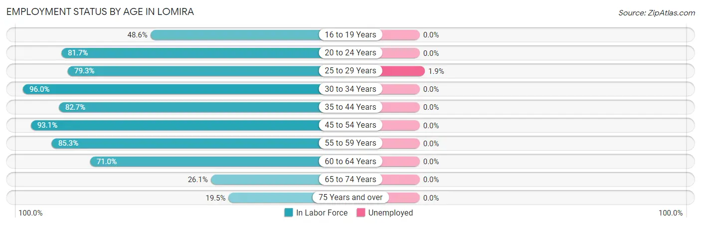 Employment Status by Age in Lomira