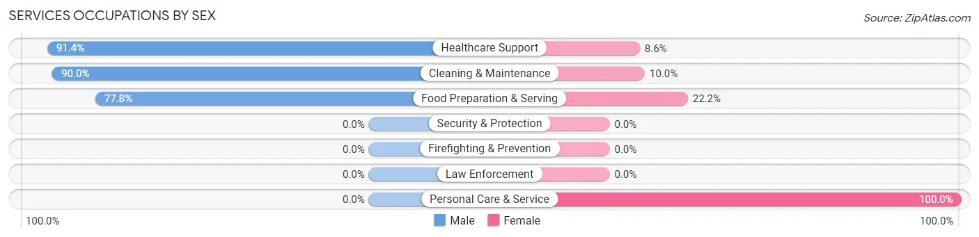 Services Occupations by Sex in Luck