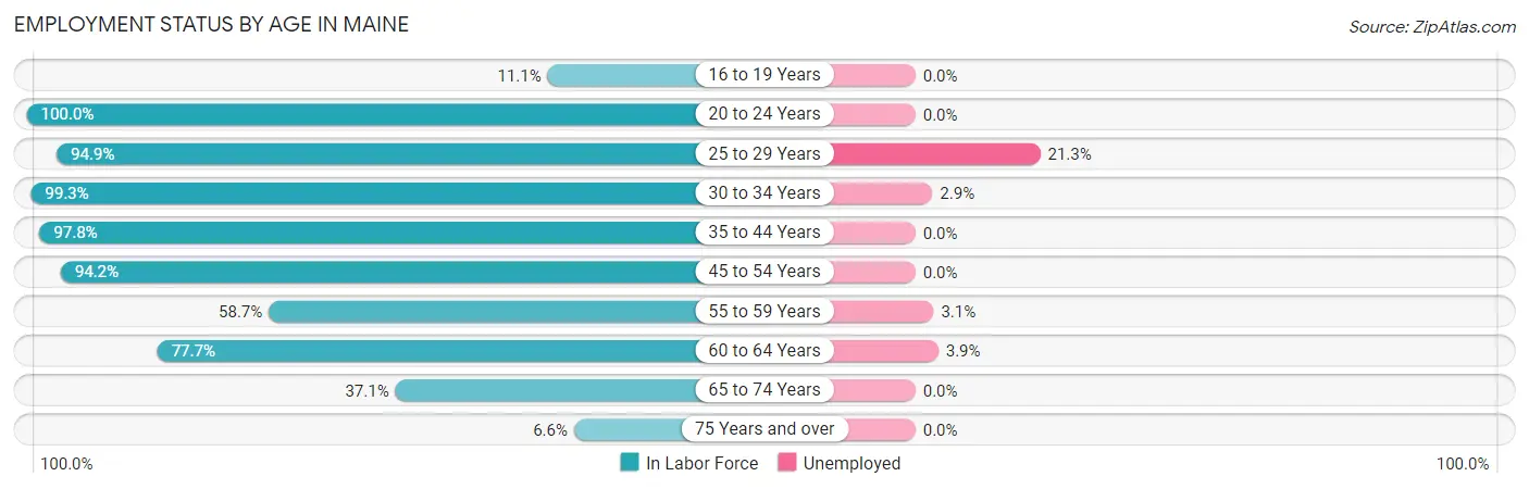 Employment Status by Age in Maine