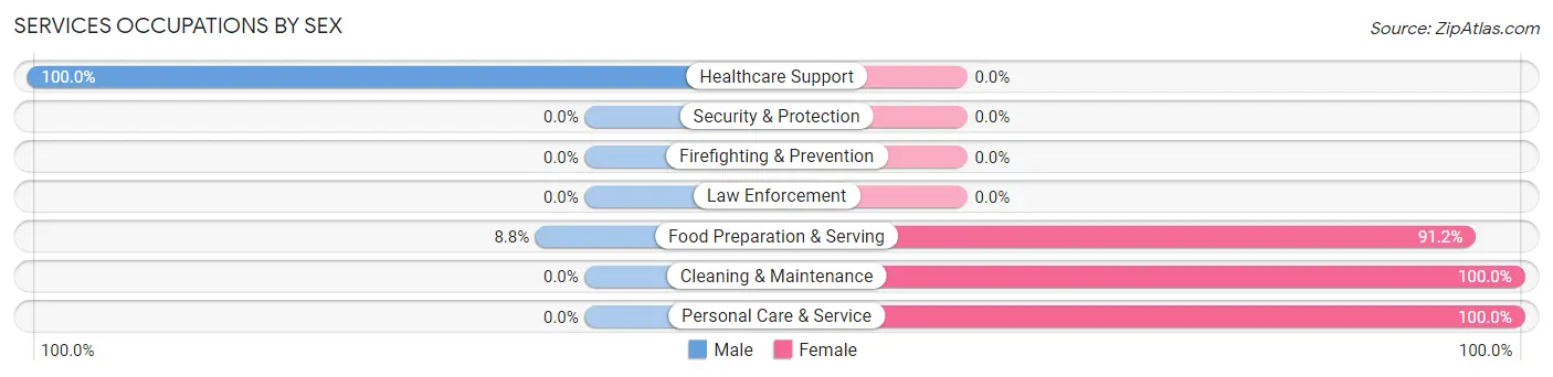 Services Occupations by Sex in Minong