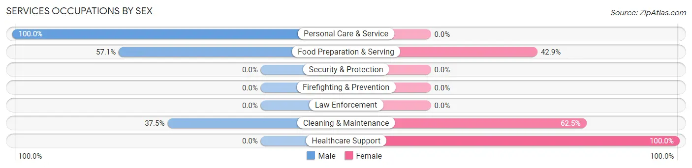 Services Occupations by Sex in Mission