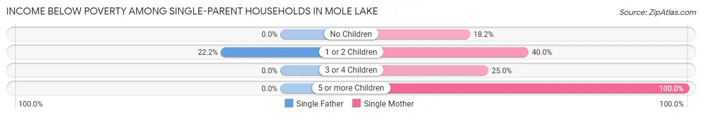 Income Below Poverty Among Single-Parent Households in Mole Lake