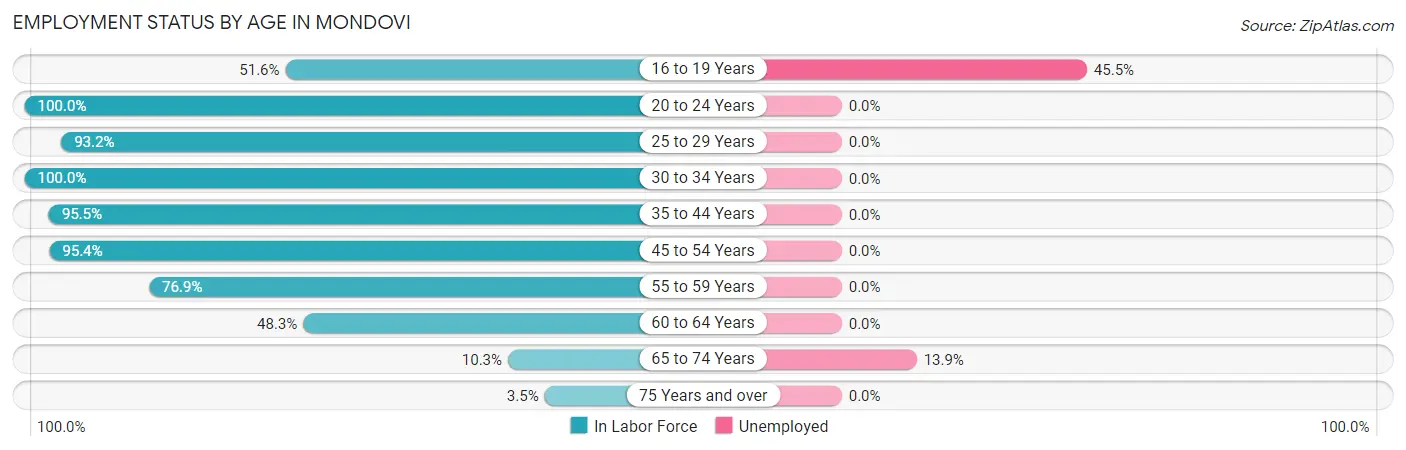 Employment Status by Age in Mondovi