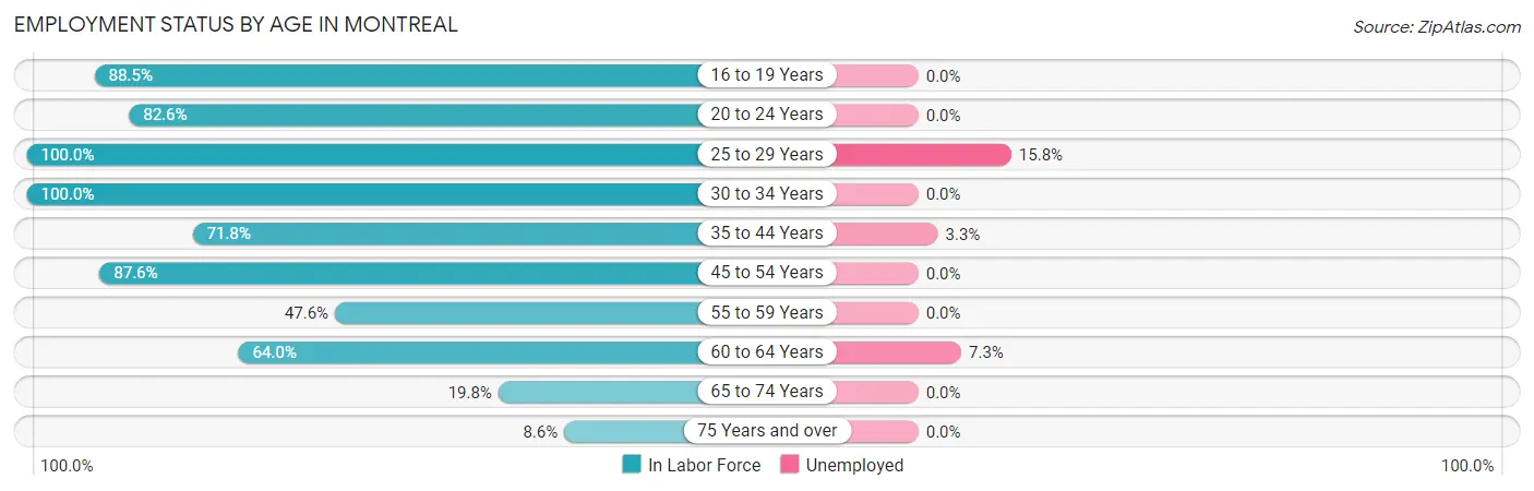 Employment Status by Age in Montreal