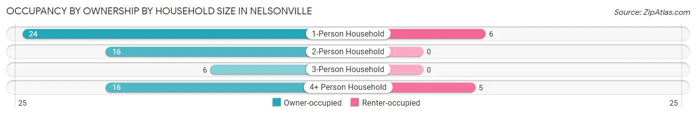 Occupancy by Ownership by Household Size in Nelsonville