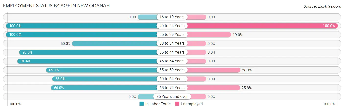 Employment Status by Age in New Odanah