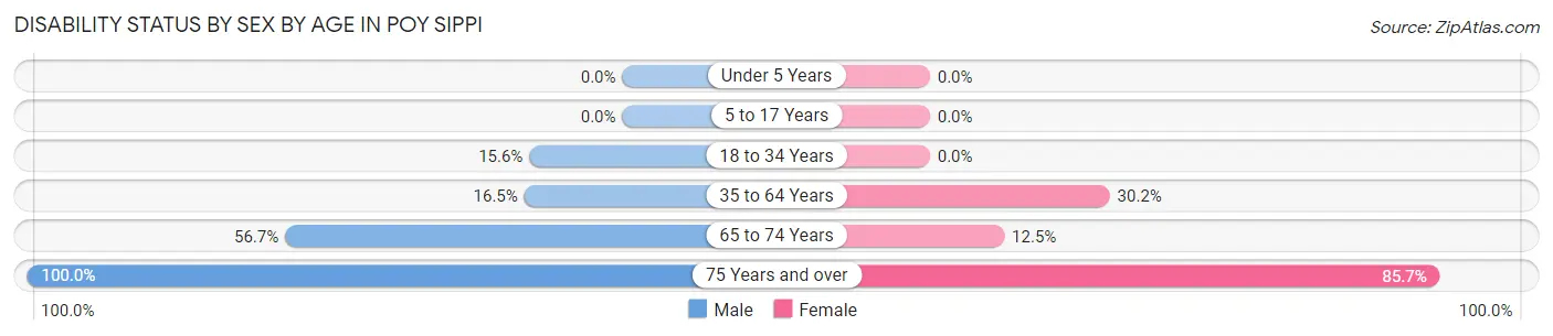 Disability Status by Sex by Age in Poy Sippi