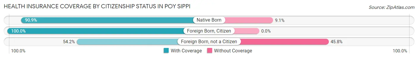 Health Insurance Coverage by Citizenship Status in Poy Sippi