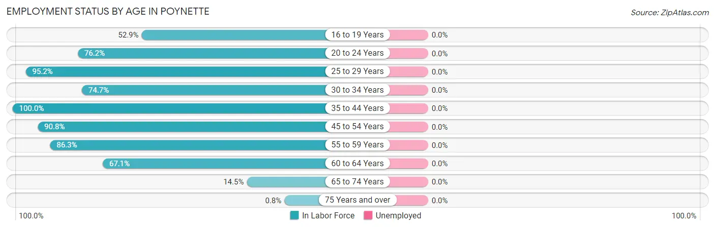 Employment Status by Age in Poynette