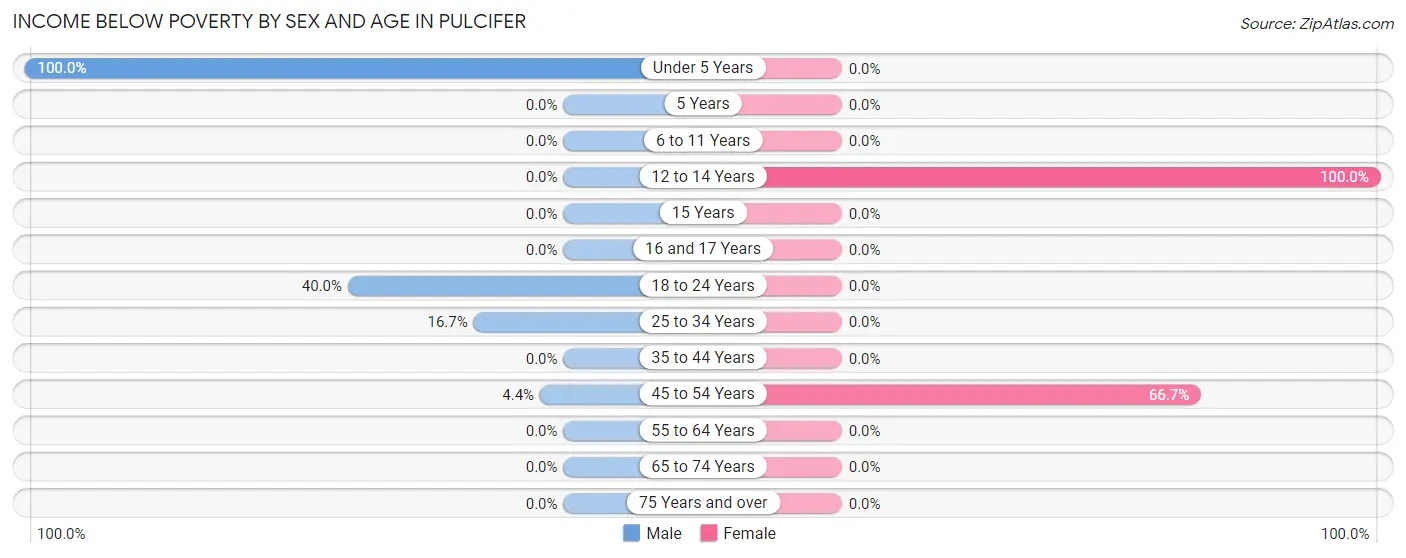 Income Below Poverty by Sex and Age in Pulcifer