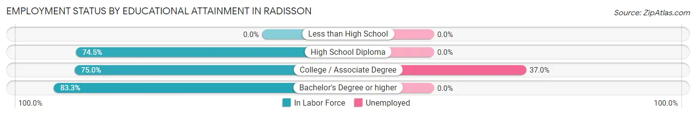 Employment Status by Educational Attainment in Radisson