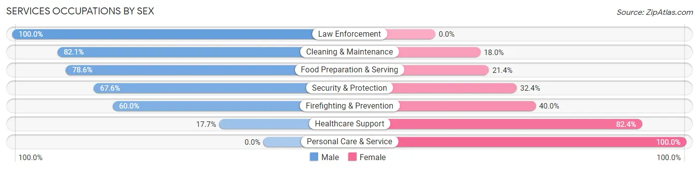 Services Occupations by Sex in Rothschild