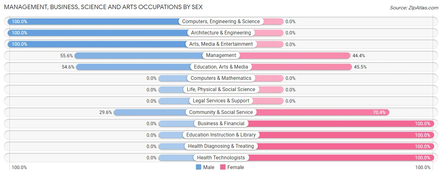 Management, Business, Science and Arts Occupations by Sex in Siren