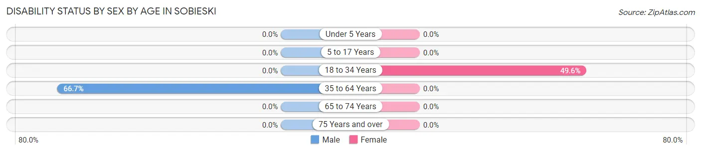 Disability Status by Sex by Age in Sobieski