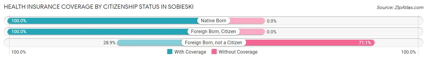 Health Insurance Coverage by Citizenship Status in Sobieski