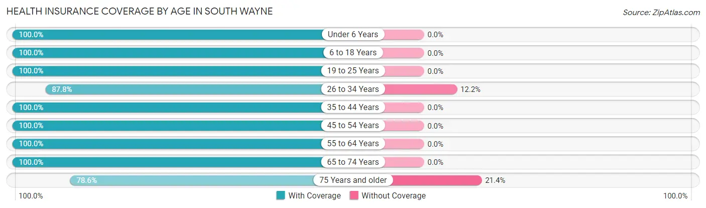 Health Insurance Coverage by Age in South Wayne