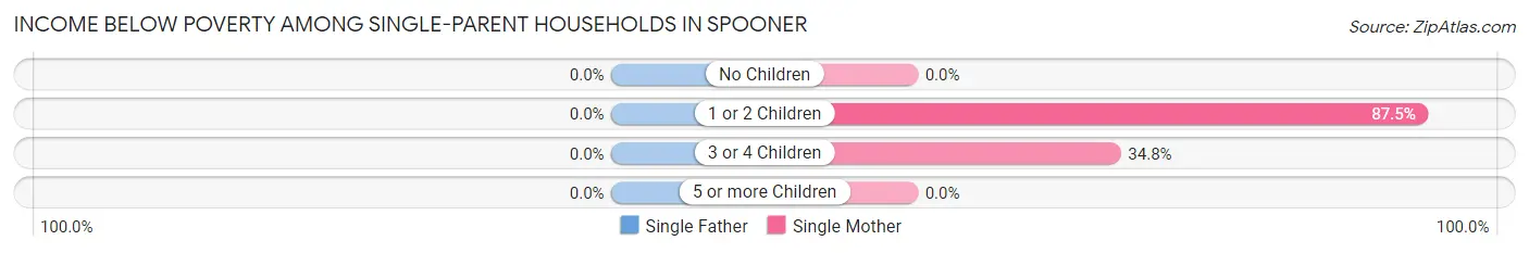 Income Below Poverty Among Single-Parent Households in Spooner