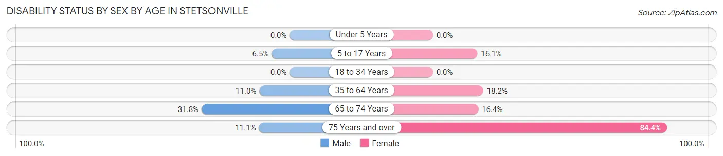 Disability Status by Sex by Age in Stetsonville