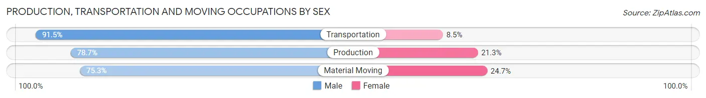 Production, Transportation and Moving Occupations by Sex in Stevens Point