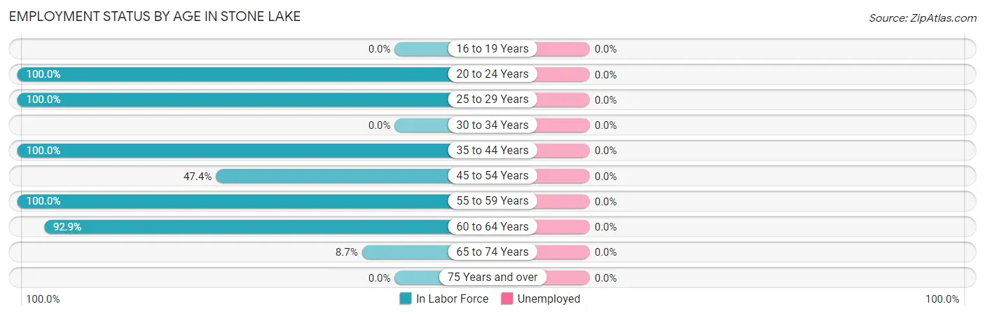 Employment Status by Age in Stone Lake