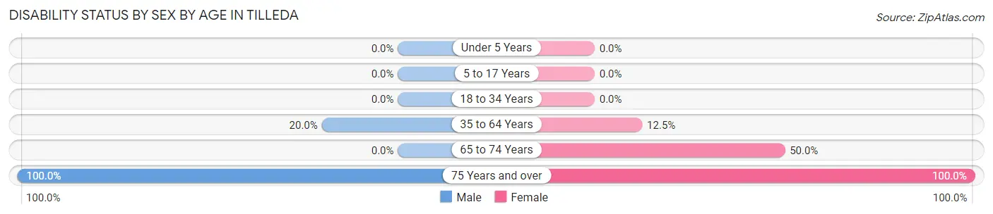 Disability Status by Sex by Age in Tilleda