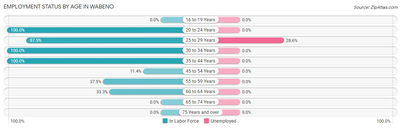 Employment Status by Age in Wabeno