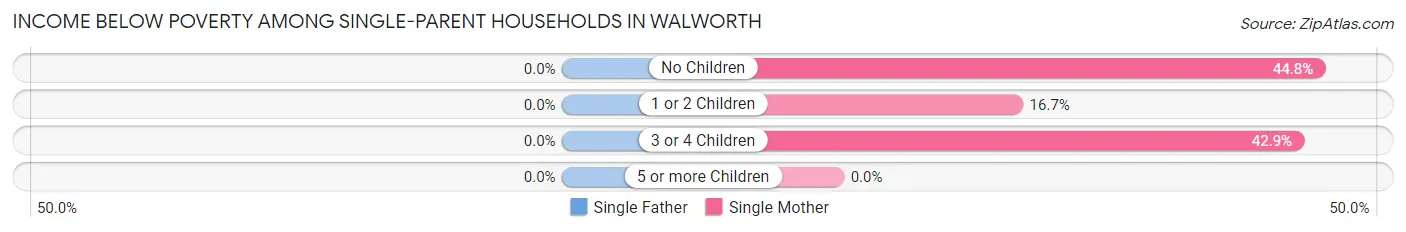 Income Below Poverty Among Single-Parent Households in Walworth