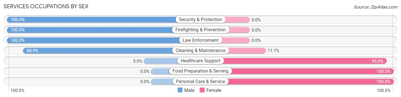 Services Occupations by Sex in Warrens
