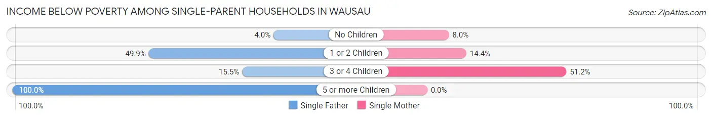 Income Below Poverty Among Single-Parent Households in Wausau
