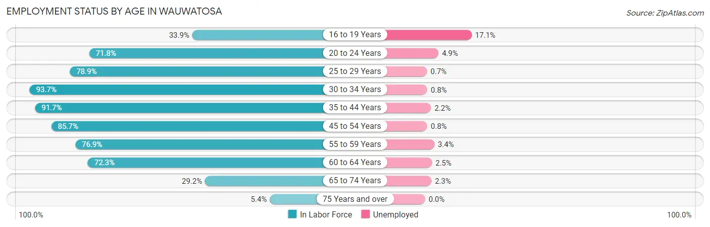 Employment Status by Age in Wauwatosa