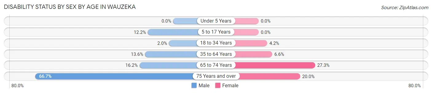 Disability Status by Sex by Age in Wauzeka