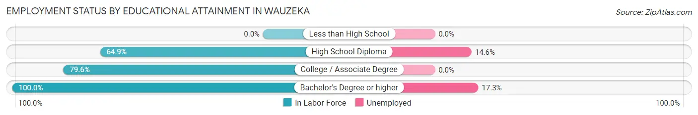 Employment Status by Educational Attainment in Wauzeka