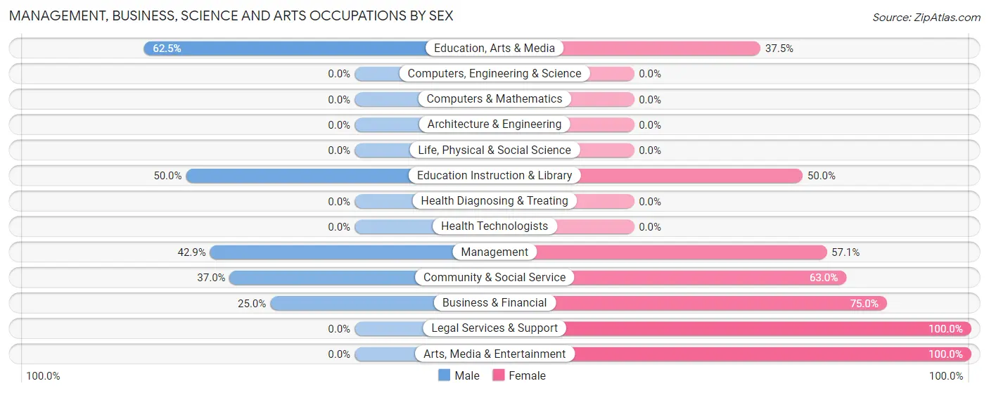 Management, Business, Science and Arts Occupations by Sex in Webster