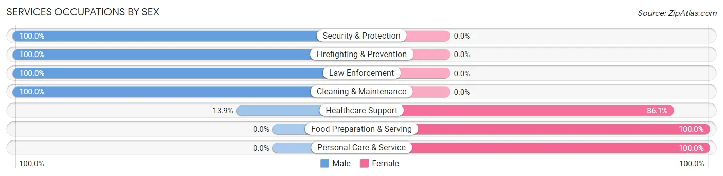 Services Occupations by Sex in Westby