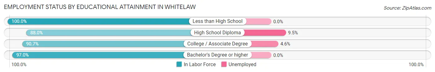 Employment Status by Educational Attainment in Whitelaw
