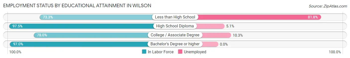 Employment Status by Educational Attainment in Wilson