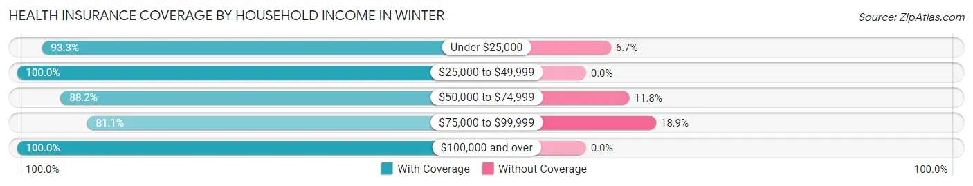Health Insurance Coverage by Household Income in Winter
