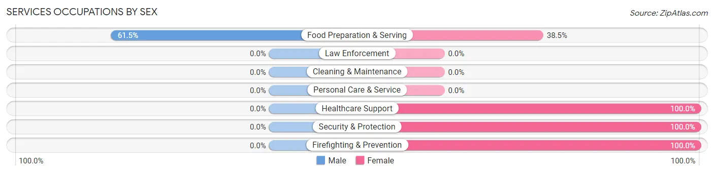 Services Occupations by Sex in Winter