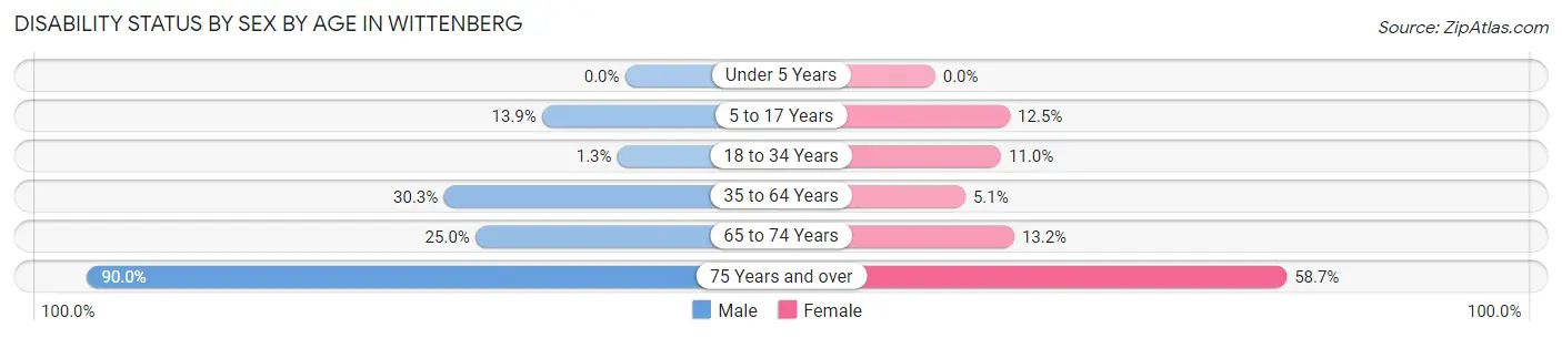 Disability Status by Sex by Age in Wittenberg