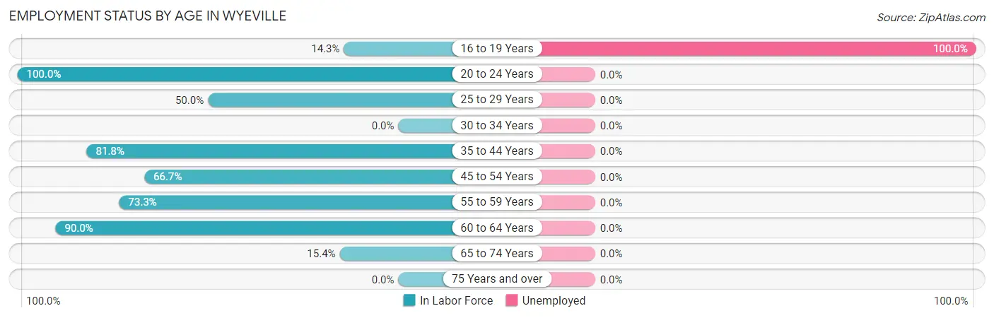 Employment Status by Age in Wyeville