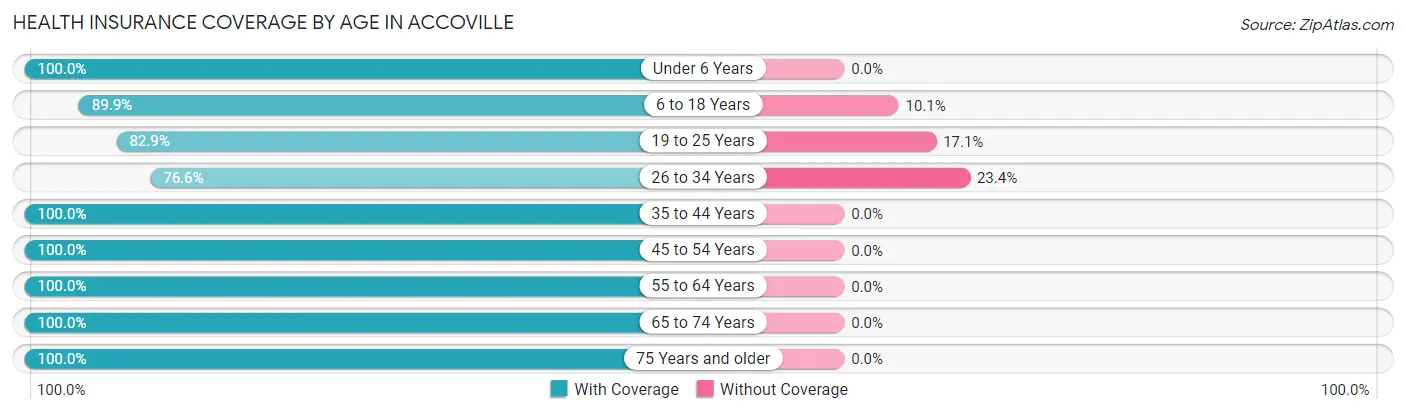 Health Insurance Coverage by Age in Accoville