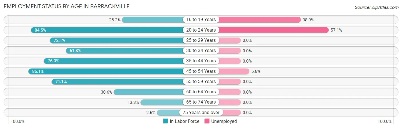 Employment Status by Age in Barrackville