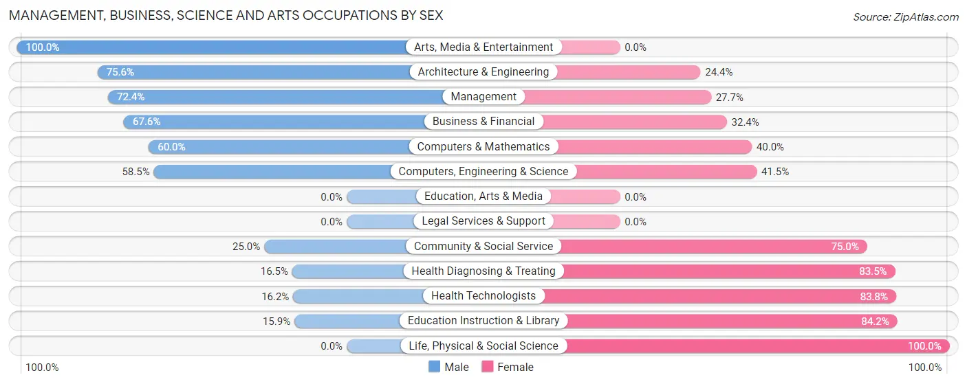 Management, Business, Science and Arts Occupations by Sex in Blennerhassett