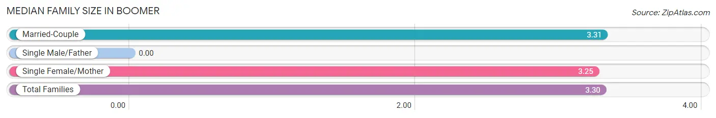 Median Family Size in Boomer