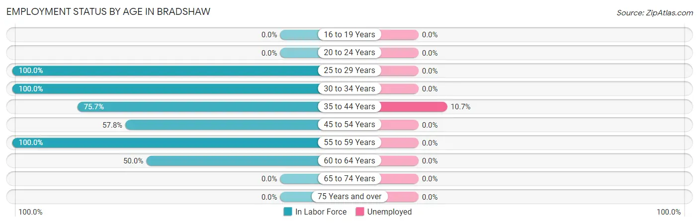 Employment Status by Age in Bradshaw