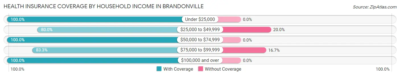 Health Insurance Coverage by Household Income in Brandonville